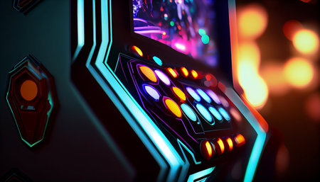 3d illustration of abstract background with circuit board and glowing neon lightsの素材