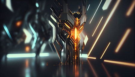 3d rendering of abstract future technology concept. Sci-fi backgroundの素材