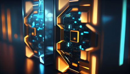 3d rendering of abstract technology concept background. 3d render illustrationの素材