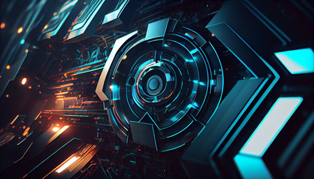 3D rendering of abstract technology concept background. High resolution image.の素材