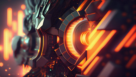 3d rendering of abstract technology concept background. Sci-fi style.の素材
