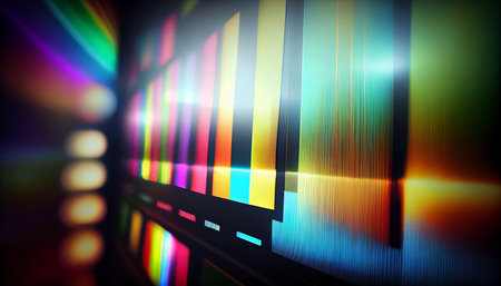 abstract colorful background, computer generated, 3D illustration, horizontalの素材