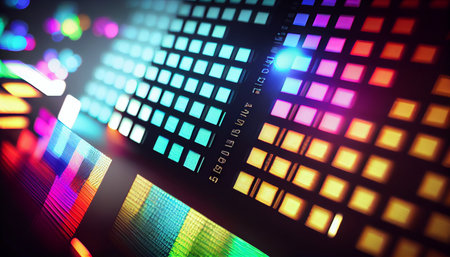 financial stock market graph on LED  screen. Abstract financial background.の素材