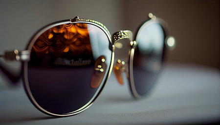 Sunglasses in an iron frame with brown lenses in an iron frameの素材