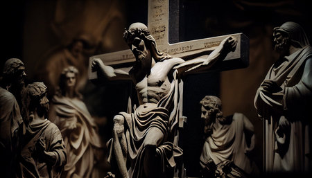 Statues of the Crucifixion of Jesus Christ in the Church of the Holy Sepulchre in Jerusalemの素材