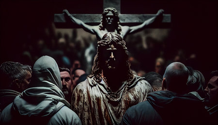 Crucifixion of Jesus Christ in the city of Limassol in Cyprusの素材