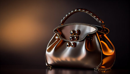 Luxury leather clutch on a dark background. 3d renderingの素材