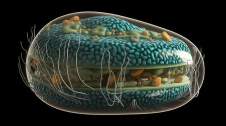 3d rendered illustration of a virus in a human blood vessel.の素材