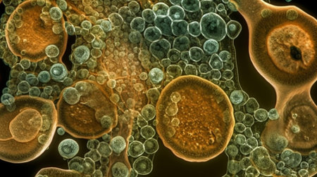 3d rendering of Neisseria gonorrhoeae bacteria cellsの素材