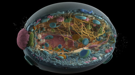 Human blood cell, 3D illustration showing the cells of the blood cellの素材