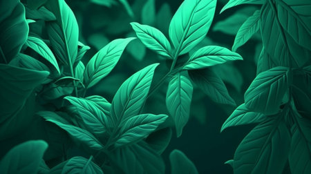Basil leaves in soft color tone for background and design art work.の素材