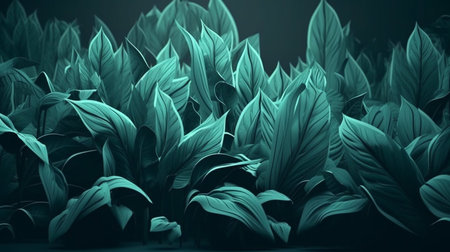 Tropical leaves background. 3d rendering, 3d illustration.の素材