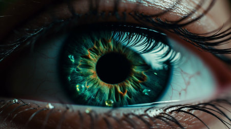Close-up of human eye with iris. 3D renderingの素材