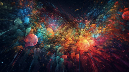 3D surreal illustration. Sacred geometry. Mysterious psychedelic relaxation pattern. Fractal abstract texture. Digital artwork graphic astrology magicの素材