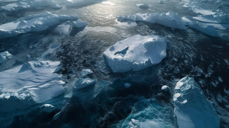 Icebergs in Glacier Lagoon, Ilulissat, Greenlandの素材
