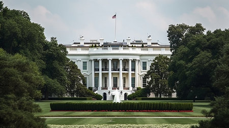 The White House in Washington DC, USA. It is the official residence of the President of the United States.の素材
