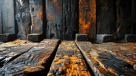 Wooden planks background. Close-up of wooden planksの素材