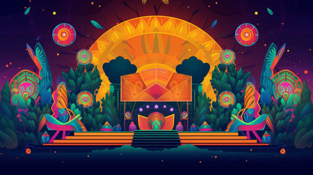 Colorful abstract background with a lot of fantasy elements. Vector illustration.の素材