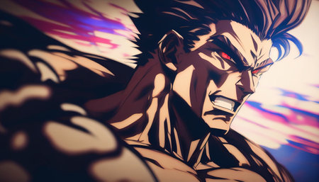 3D rendering of a male cyborg in a cyborg suitの素材