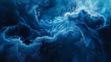 Abstract blue space background. Fantasy fractal texture. Digital art. 3D rendering.の素材