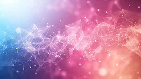 Abstract polygonal space low poly dark background with connecting dots and lines. Connection structure. 3d renderingの素材