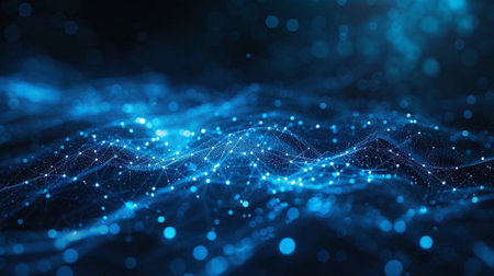 Abstract digital background. Big data visualization. Network connection structure. 3D renderingの素材