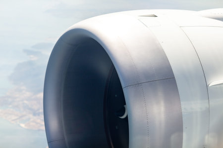 Close-up engine of big airplane