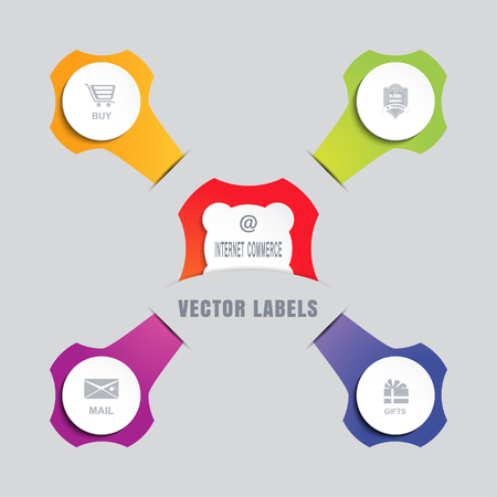 Vector set of internet commerce labels. Labels vector set for internet commerce.のイラスト素材