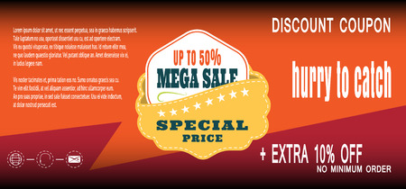 Discount coupon for sale promotion with badge vector illustration.のイラスト素材