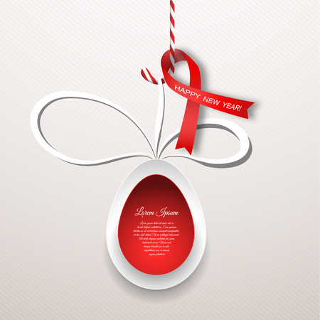 Poster for Happy New year with hanging lollipop Christmas ball.のイラスト素材