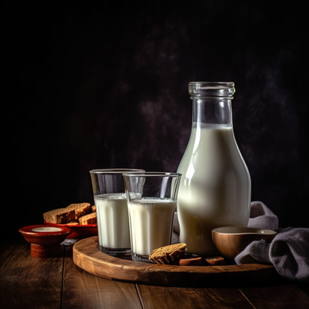Realistic photo of Fresh Milk. Close-Up Food Photographyの素材