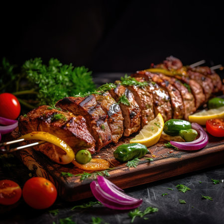 Realistic photo of Turkey Kebab. Close-Up Food Photographyの素材
