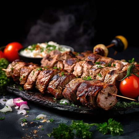 Realistic photo of Turkey Kebab. Close-Up Food Photographyの素材