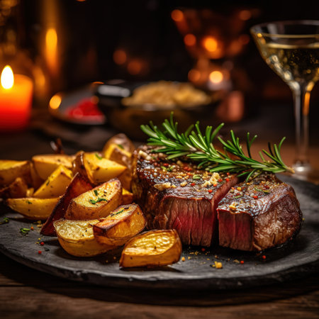Realistic photo of Steak. Close-Up Food Photographyの素材
