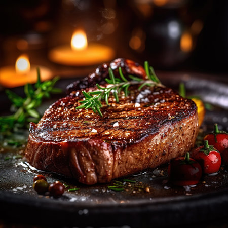 Realistic photo of Steak. Close-Up Food Photographyの素材