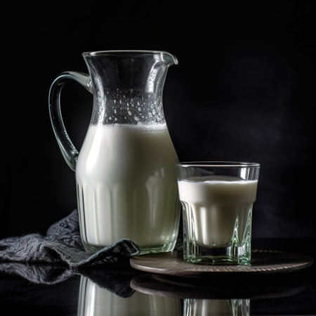 Realistic photo of Fresh Milk. Close-Up Food Photographyの素材