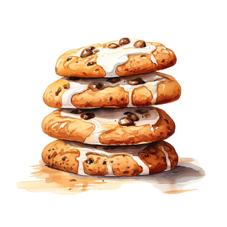 Cookies For Christmas Event. Watercolor Style. AI Generatedの素材