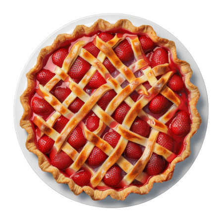 A Top View of a Delicious Strawberry Pieの素材