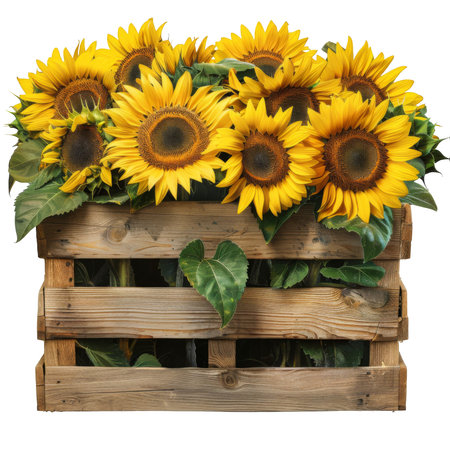 A Crate Overflowing with Sunflowersの素材