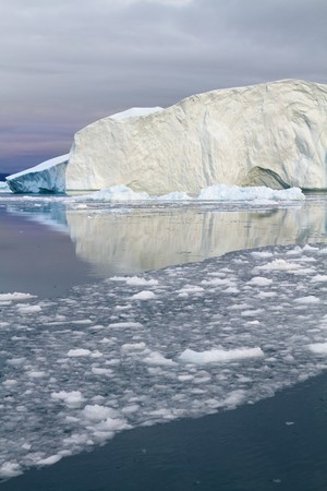 Iceberg in the famous icefjord beside the city of Ilulissat in Greenland.の写真素材