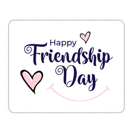 Happy Friendship Day vector illustration/ Greeting Card with text and decorative elements for the celebration of Friendship Day.のイラスト素材