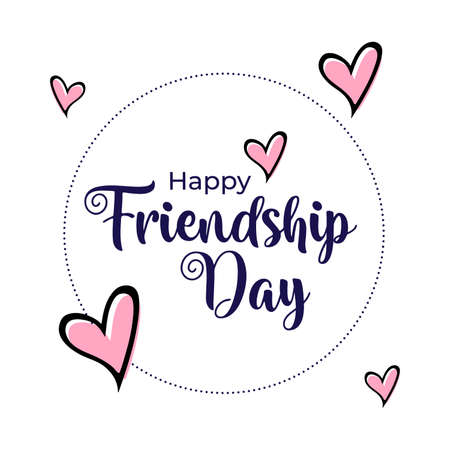 Happy Friendship Day vector illustration/ Greeting Card with text and decorative elements for the celebration of Friendship Day.のイラスト素材