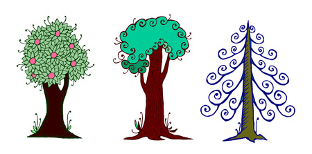 fairy-tale treesのイラスト素材