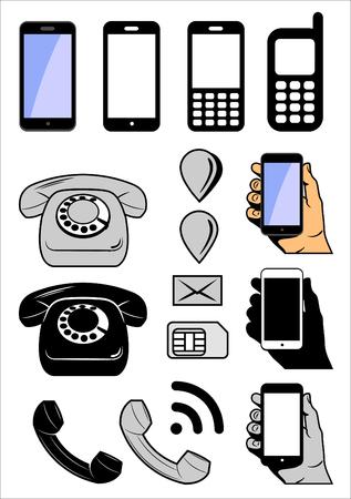 Set Icons with phonesのイラスト素材