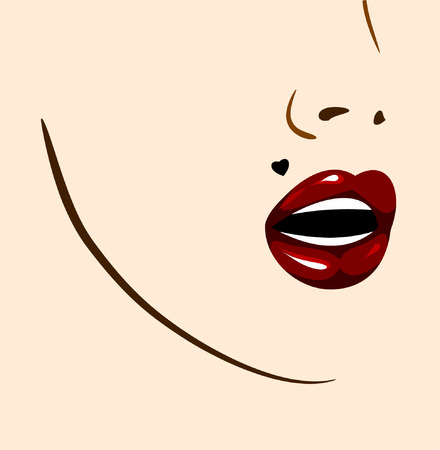 Vibrant, seductive female lipsのイラスト素材