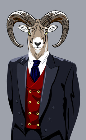 Sheep in the business man's suitのイラスト素材