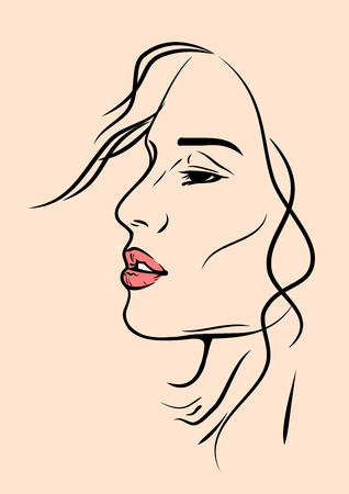 Portrait of a beautiful girlのイラスト素材