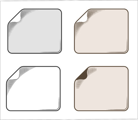 Set paper sticker in vintage style, engravingのイラスト素材