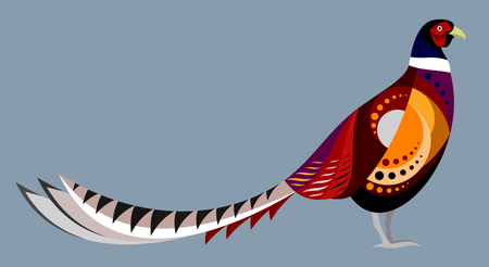 Pheasant, abstract, colorful imageのイラスト素材