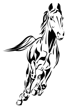 Abstract vectorial image of the galloping horseのイラスト素材